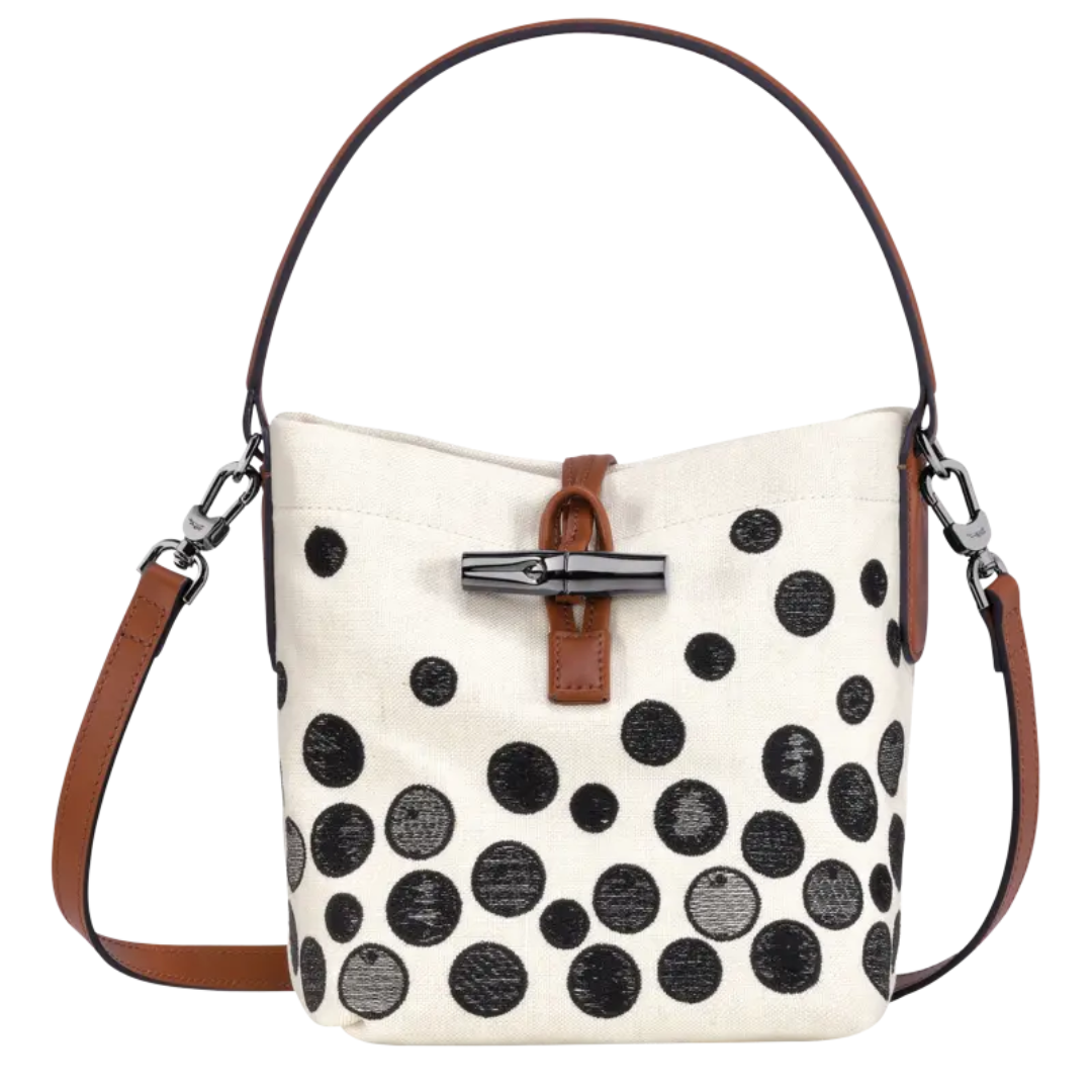 Roseau Essential Bucket Bag in Black/White