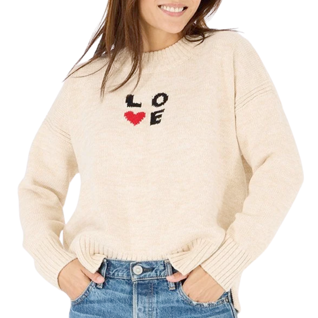 Boyfriend Love Squared Sweater in Natural