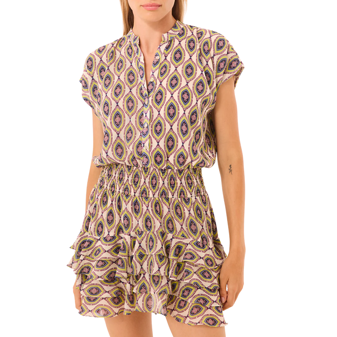 Evie Dress in Mosaic Eye Chiffon