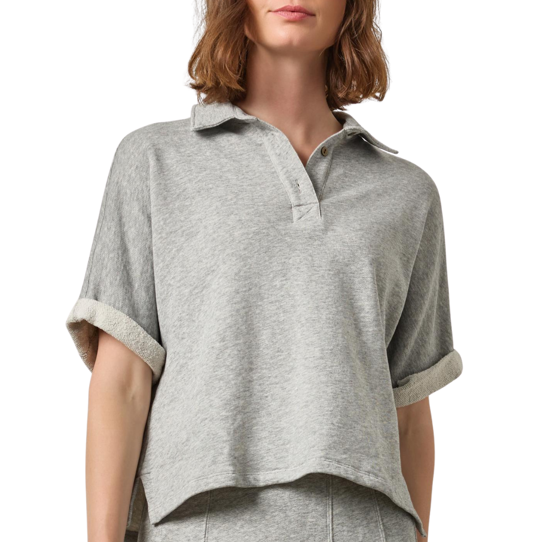 Oversized Terry Polo in Heather Grey