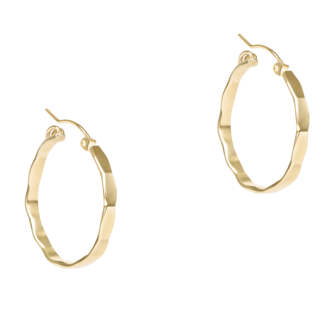 Scalloped Round Gold 1.25" Hoop