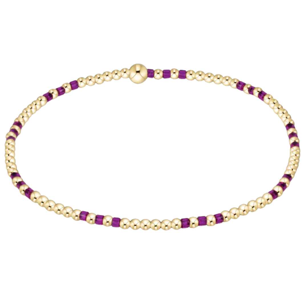 Hope Joy Pattern 2MM Bracelet in Fuchsia