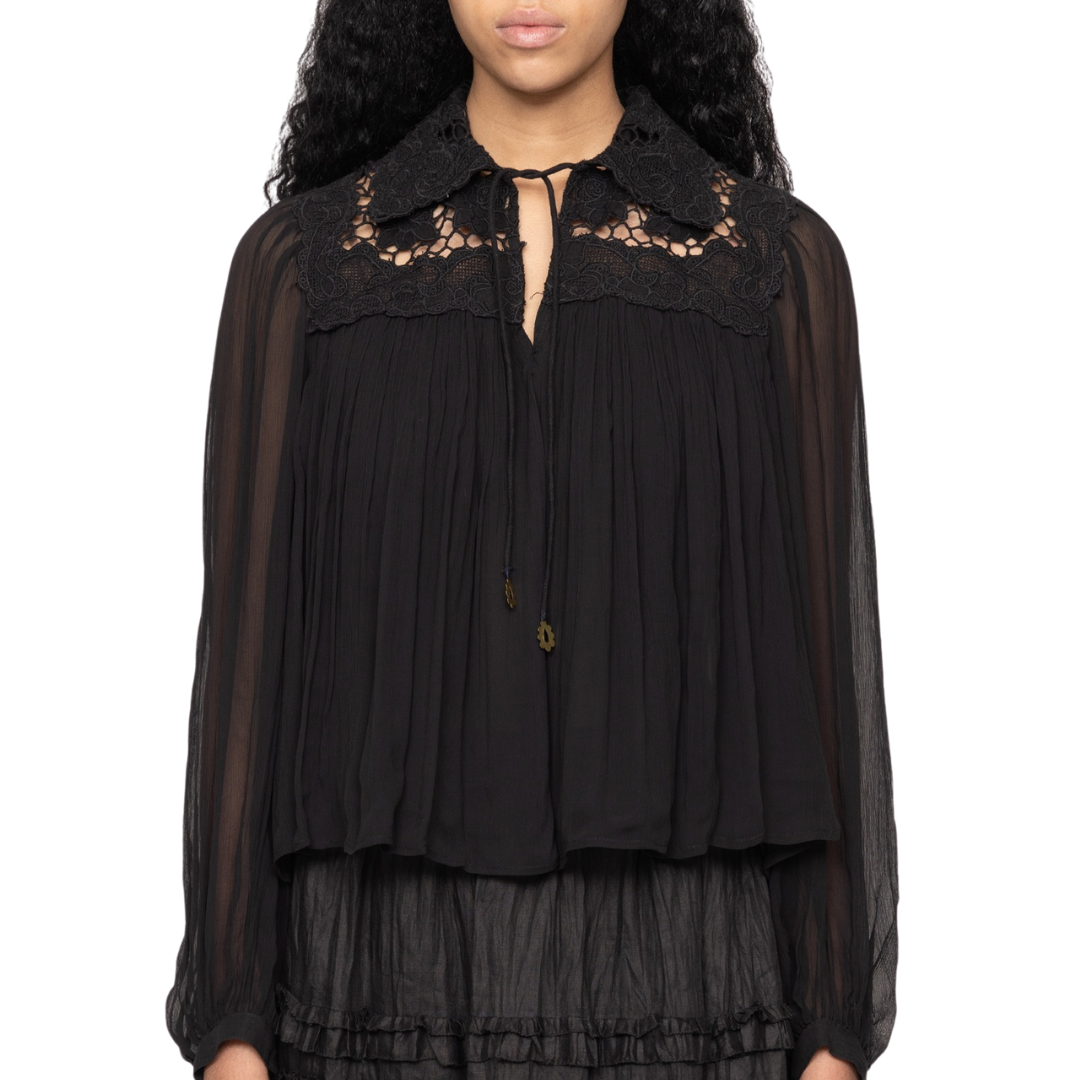 Daphne Lace Top in Black