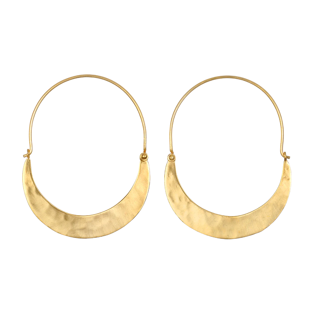 Simple Statement Gold Crescent Earrings