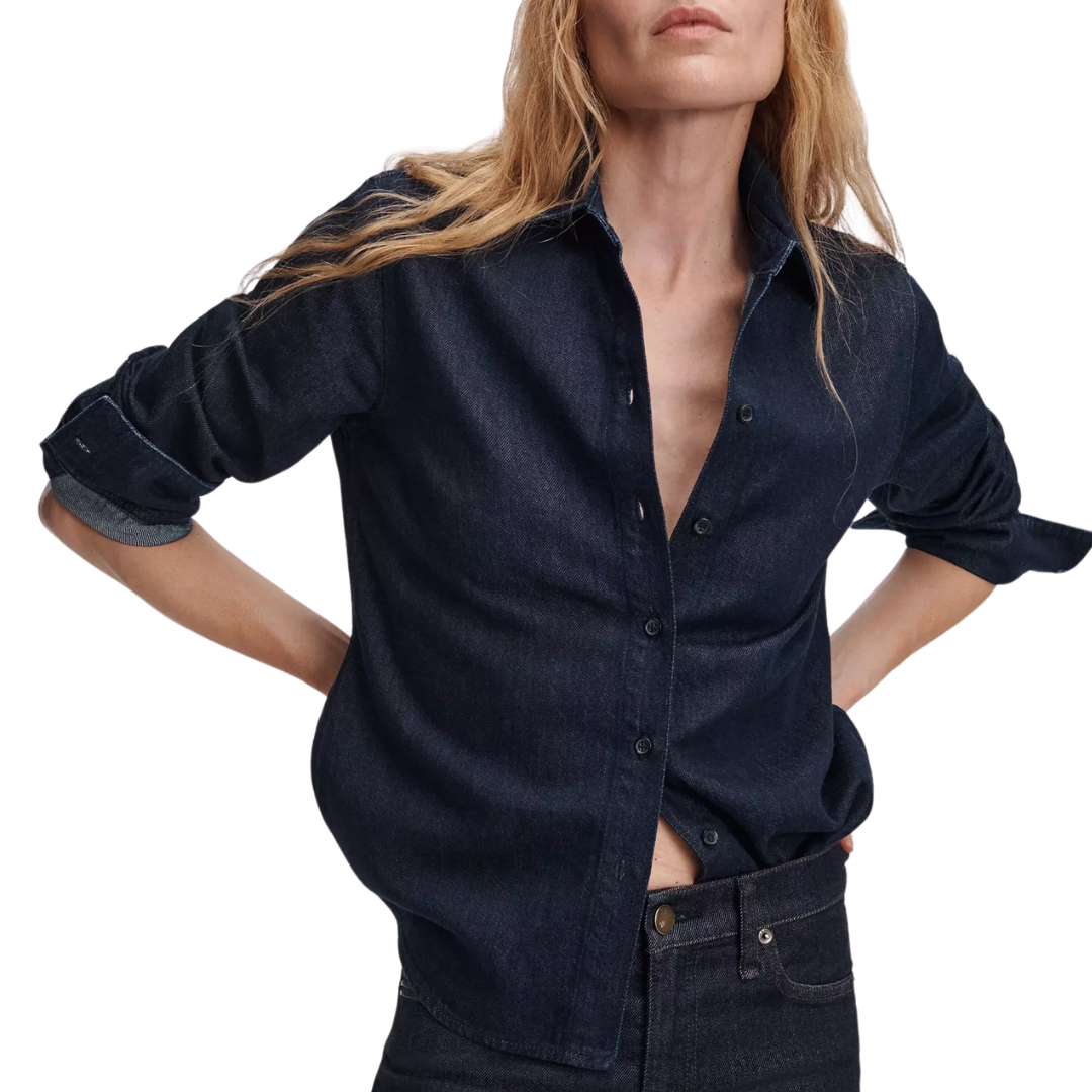 Dayton Featherweight Denim Shirt in Dark Rinse