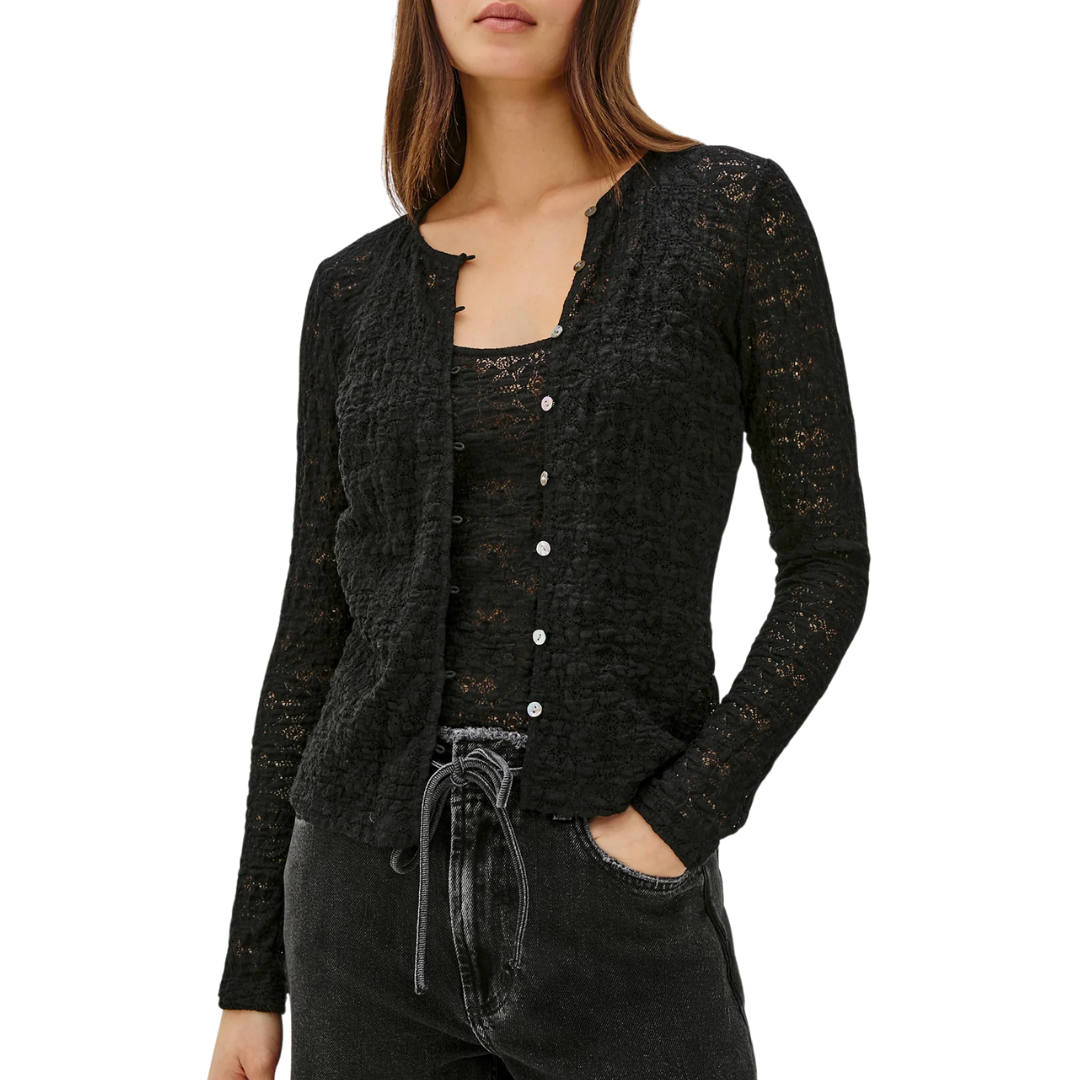 Cyrah Top in Black Lace