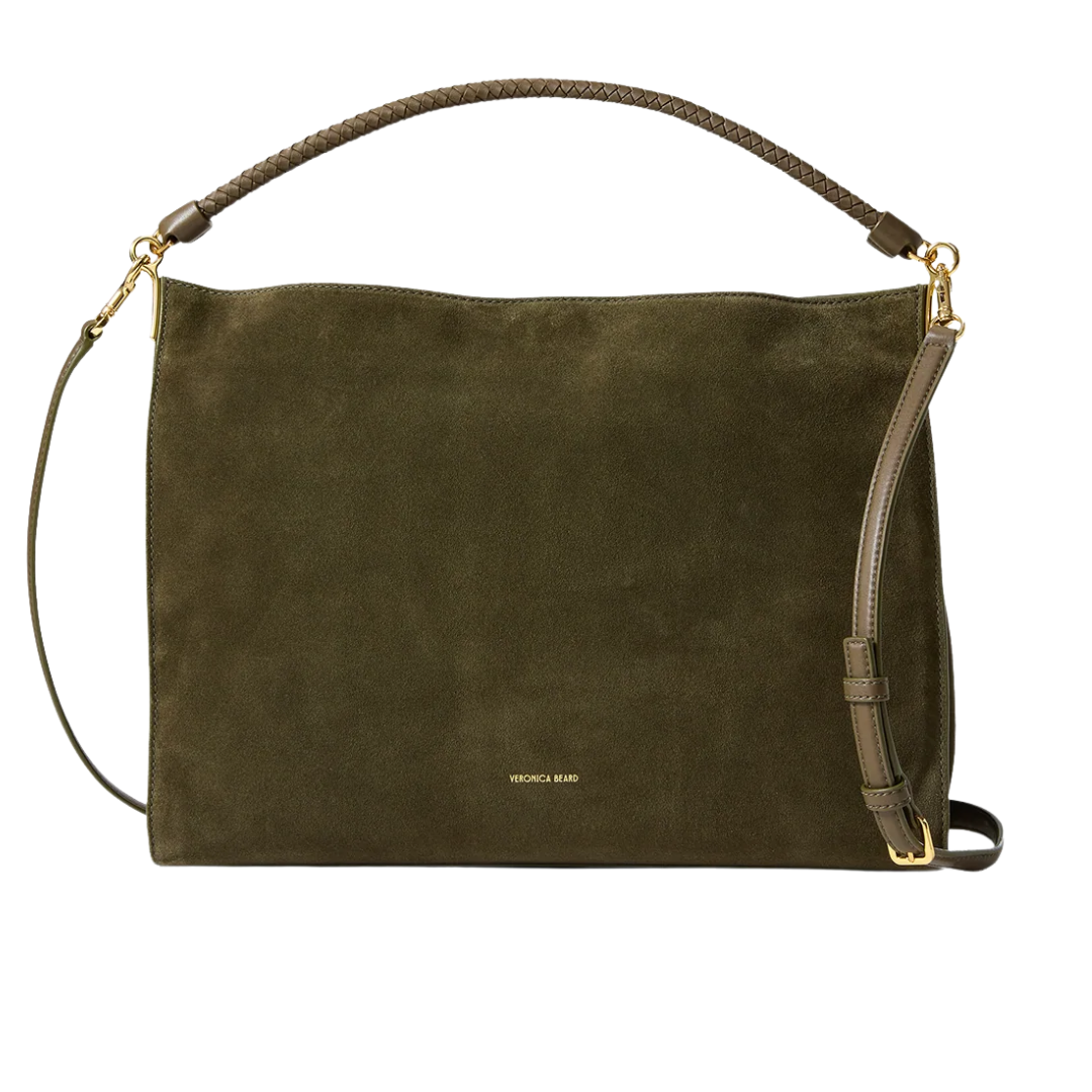 Vida Suede Shoulder Bag in Cypress