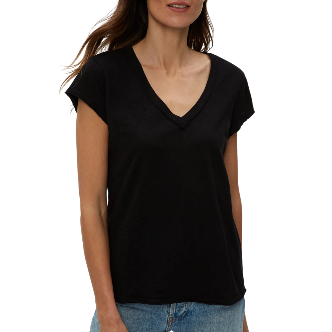 Baxter V-Neck Tee in Black