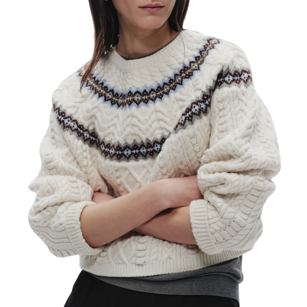 Ainsley Fair Isle Sweater in Multi Ivory