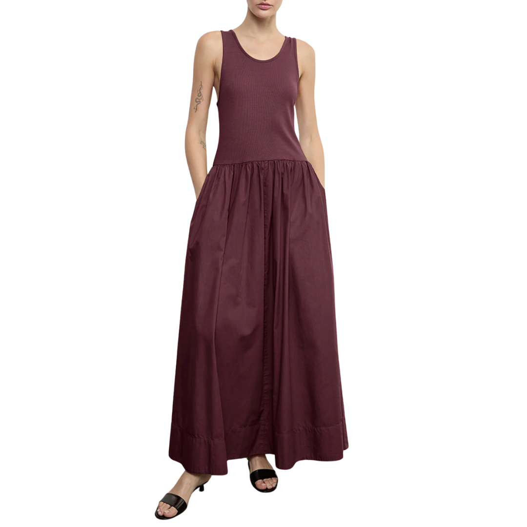Cotton Resort Tank Dress in Cherry