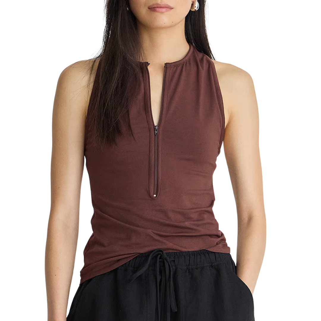 Ten Racer Tank in Chocolate