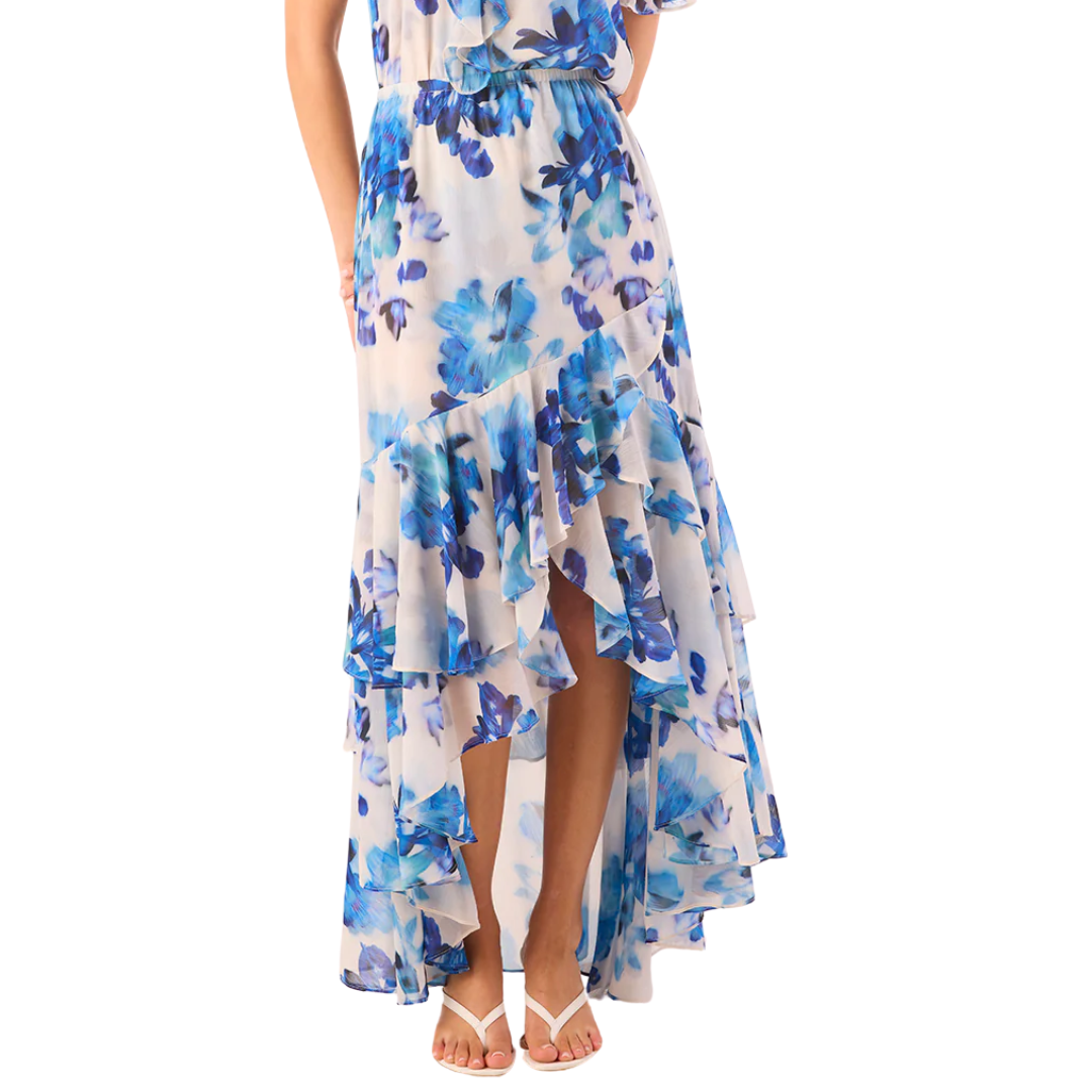 Romy Skirt in Blurred Bouquet Chiffon