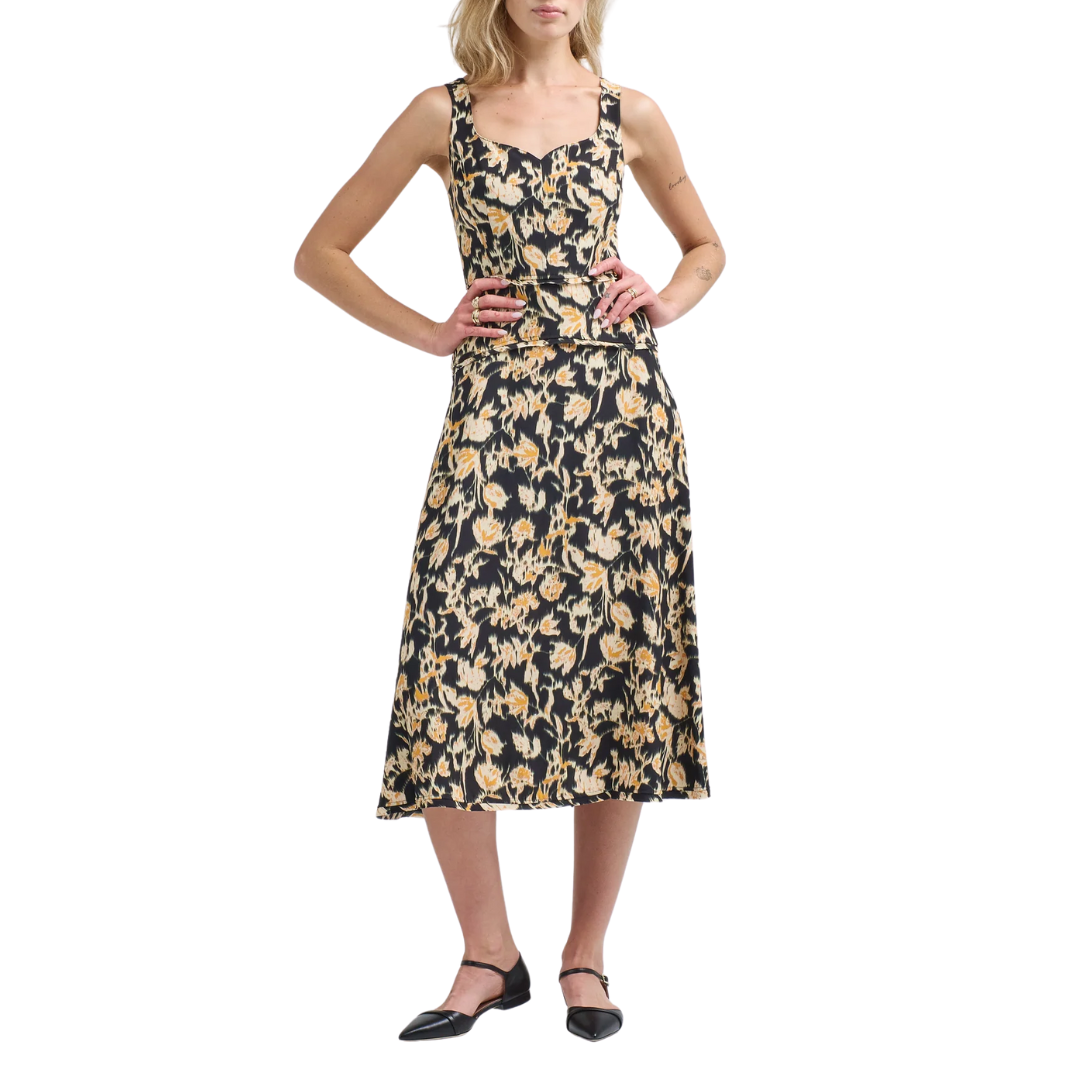 Vivi Sweetheart Neckline Midi Dress in Tourmaline