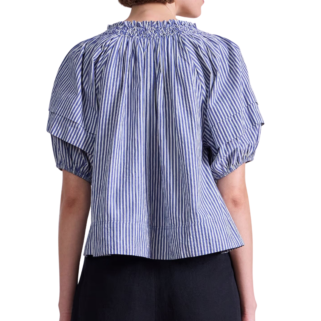 Caminitas Puff Sleeve Top in Skinny Stripe