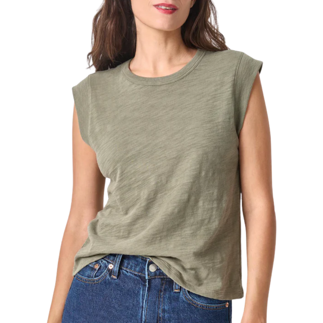 Cap Sleeve Crew in Fern