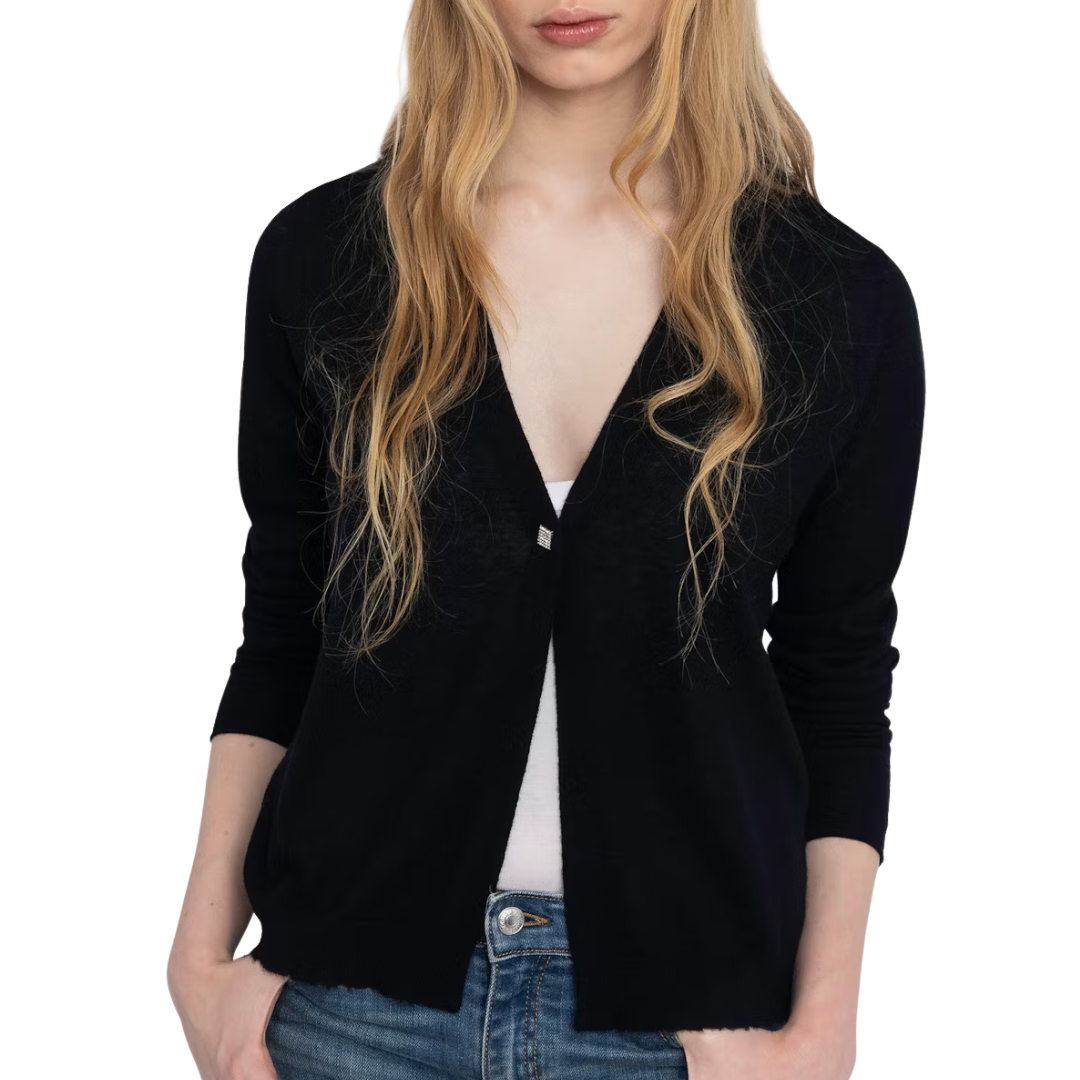 Manylla Cashmere Cardigan in Black