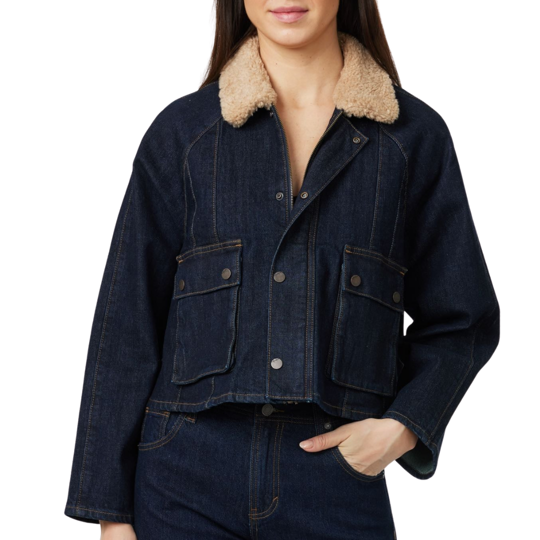 Cropped Barn Jacket in Rinse