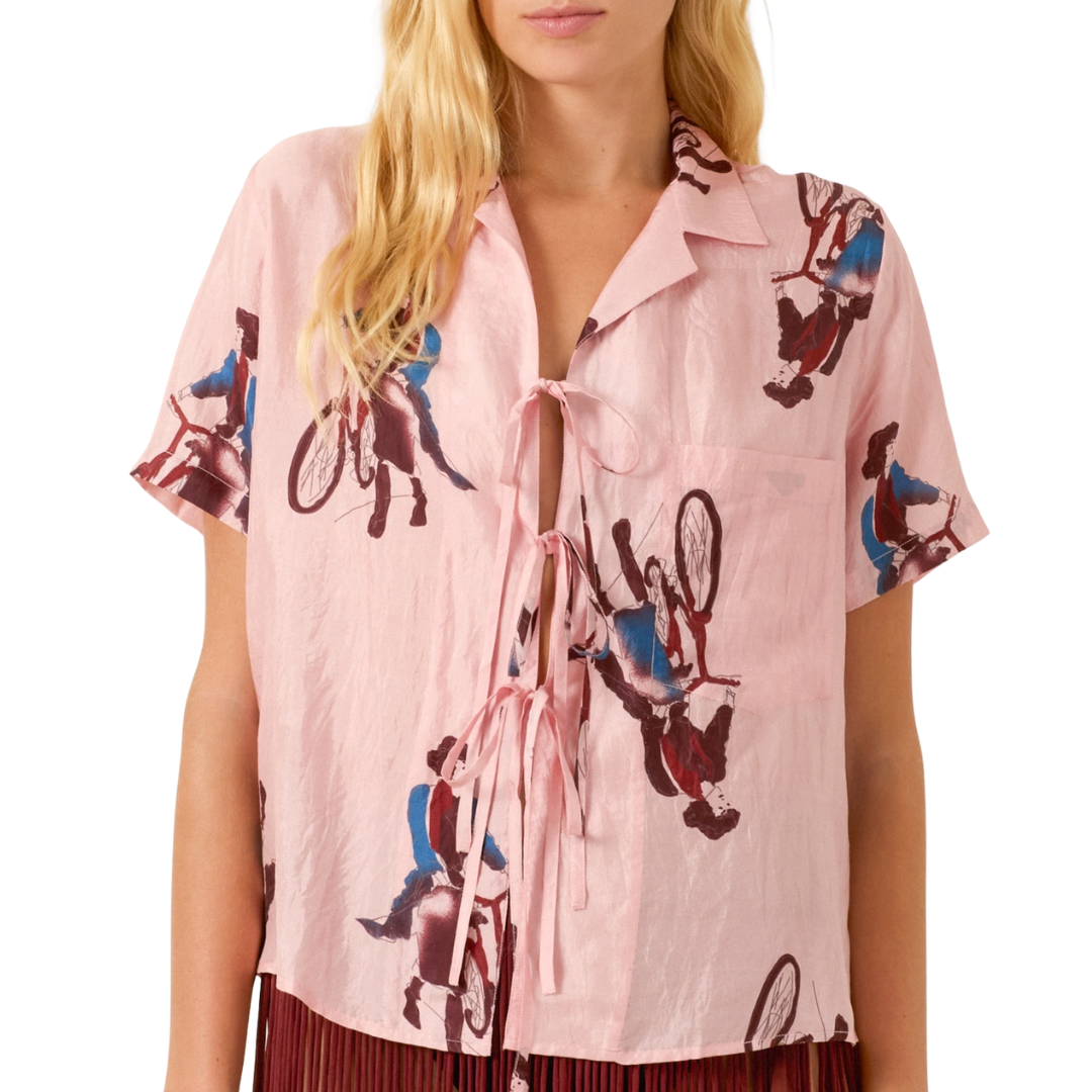 Styla Parisian Pedal Shirt in Light Pink