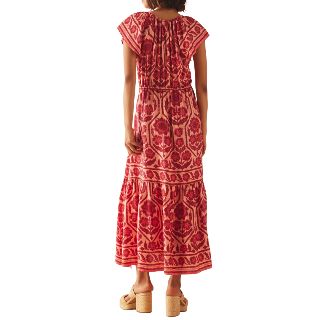 Cora Midi Dress in Tessa Goji