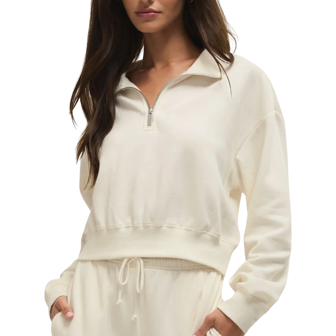 Downtown Half Zip Sweatshirt in Cloud