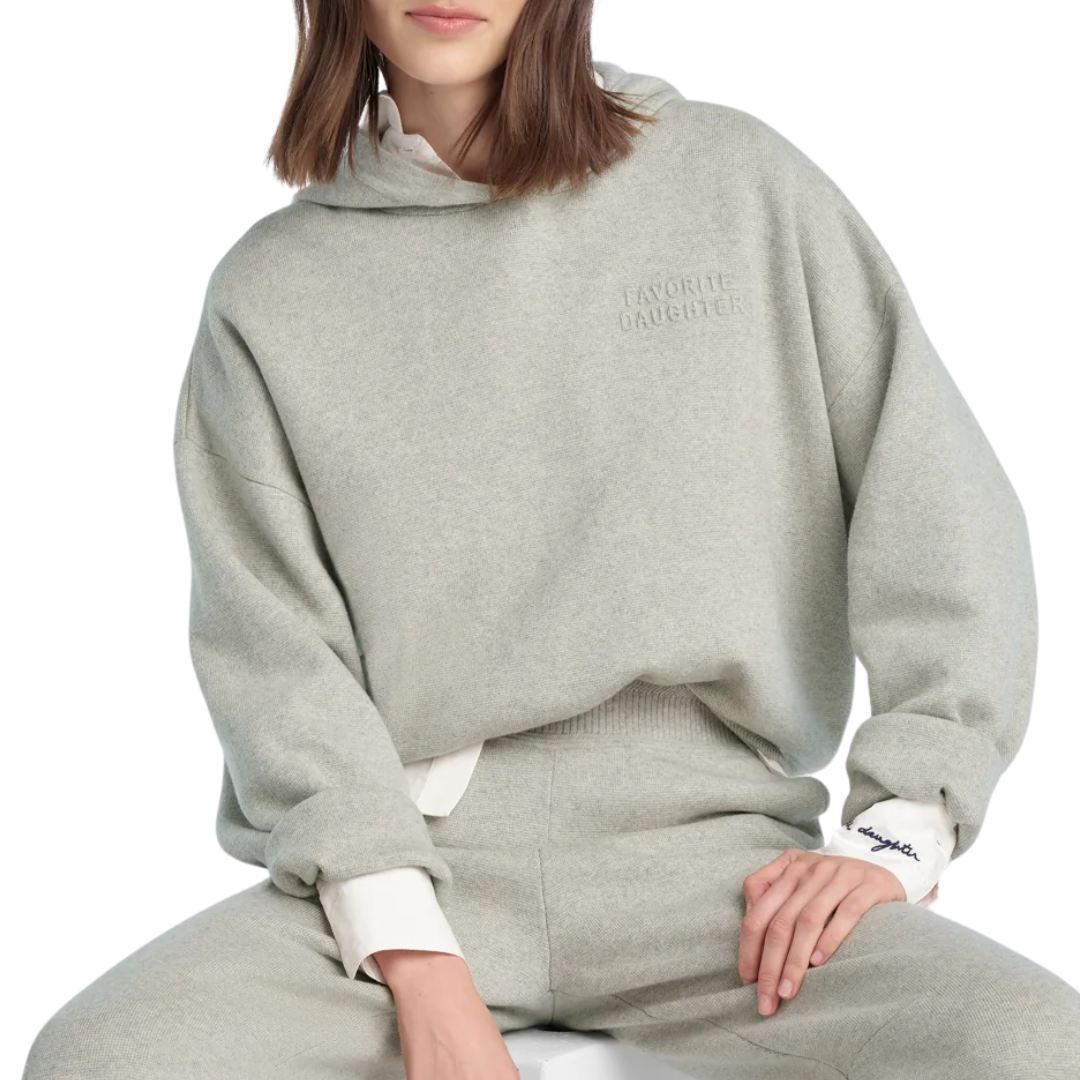 The Cropped Fatigue Sisters Hoodie in Heather Grey