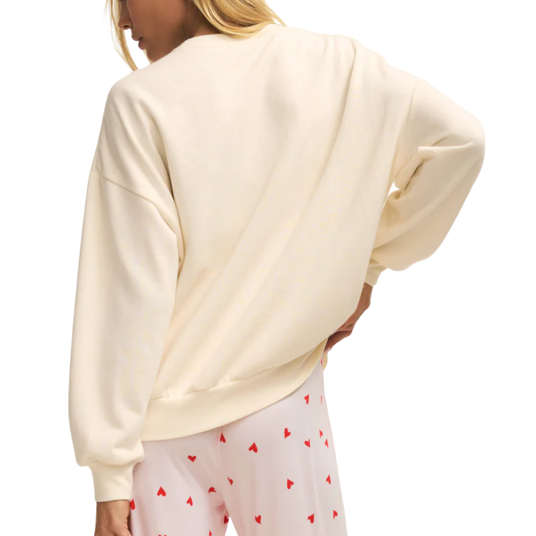Oversized Love Sweatshirt in Vanilla Ice