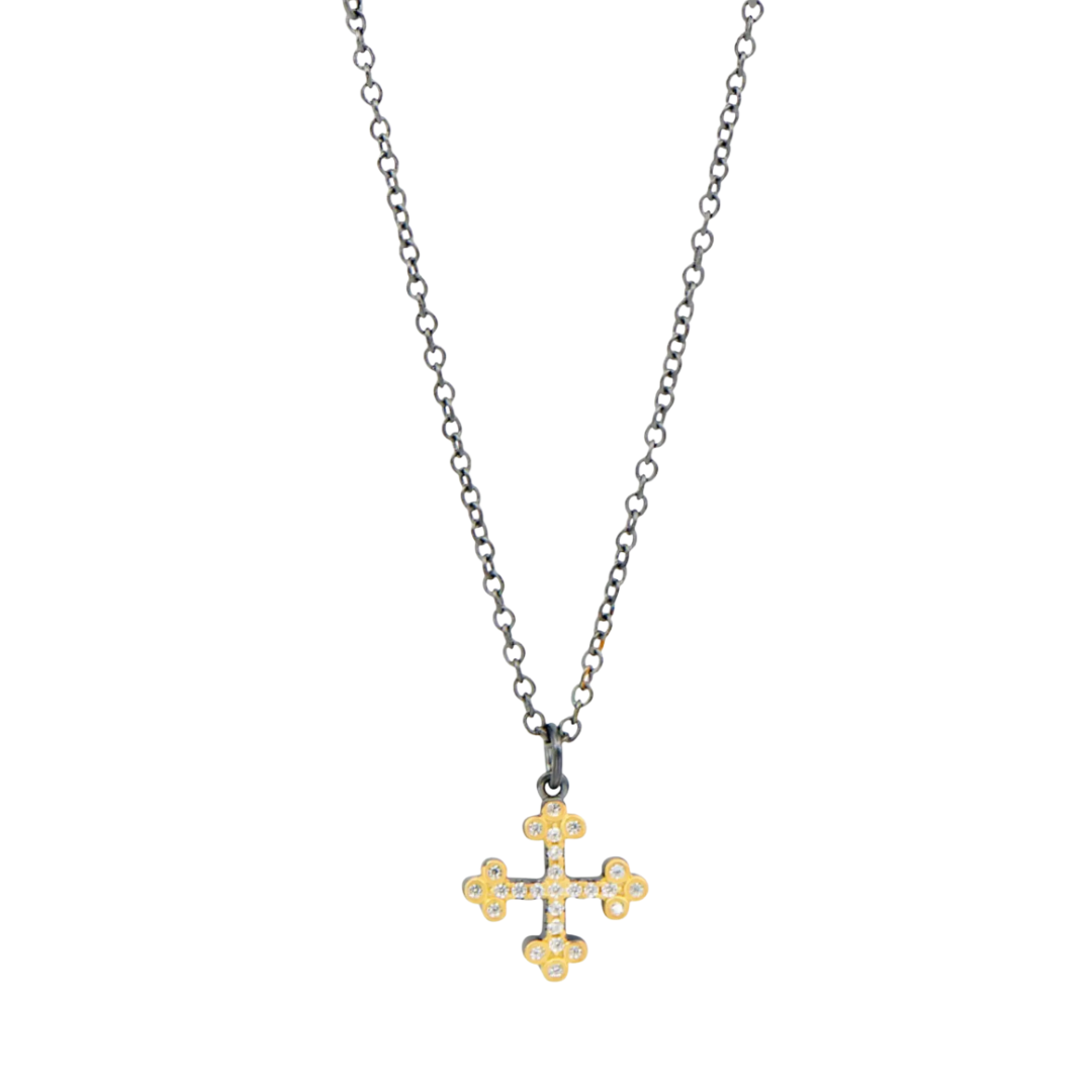 Cross Necklace in Gold & Black