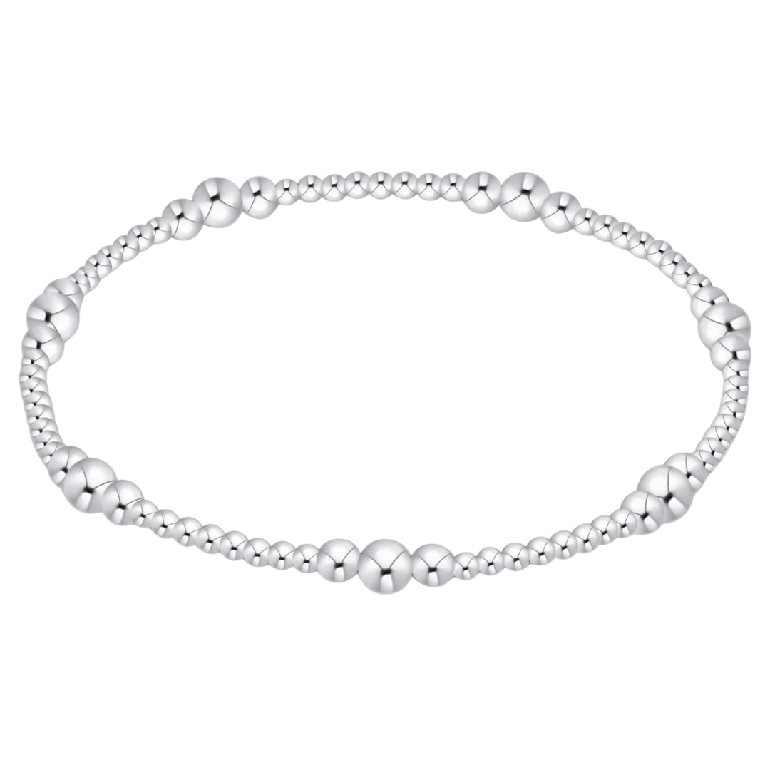 Classic Purpose Pattern 4mm Bead Bracelet in Sterling
