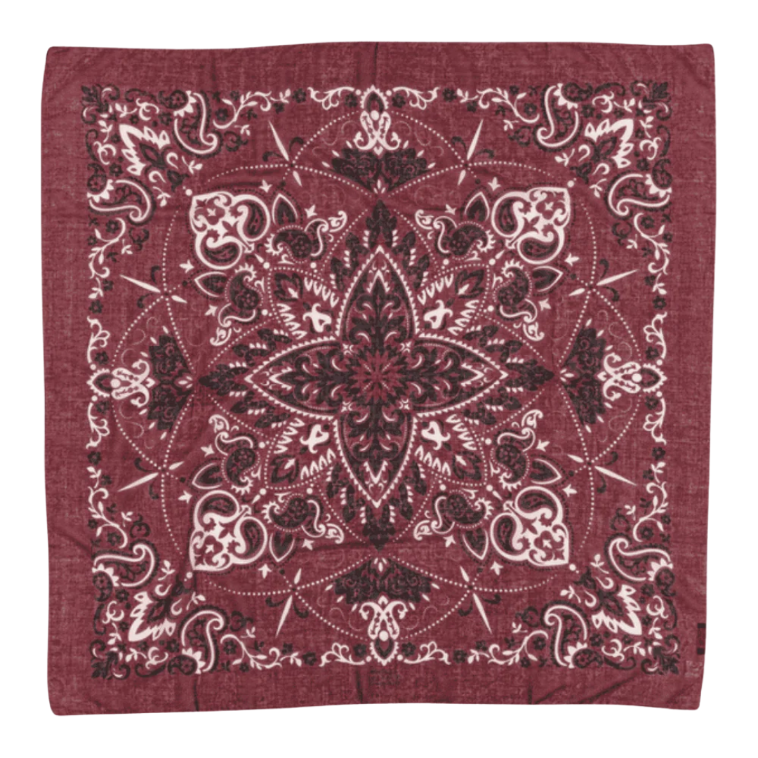 Cotton Bandana Scarf in Bordeaux
