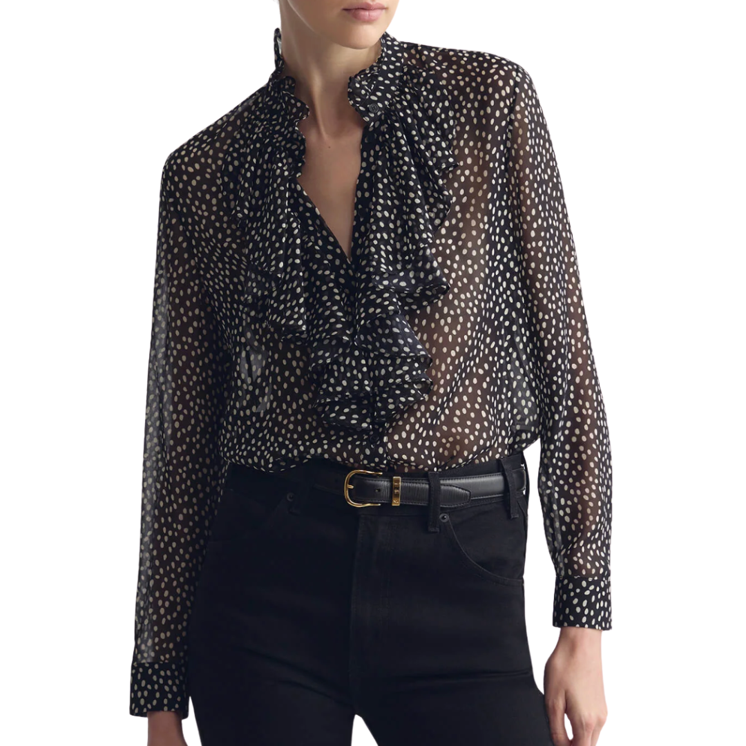 Lily Silk Blouse in Wild Dot