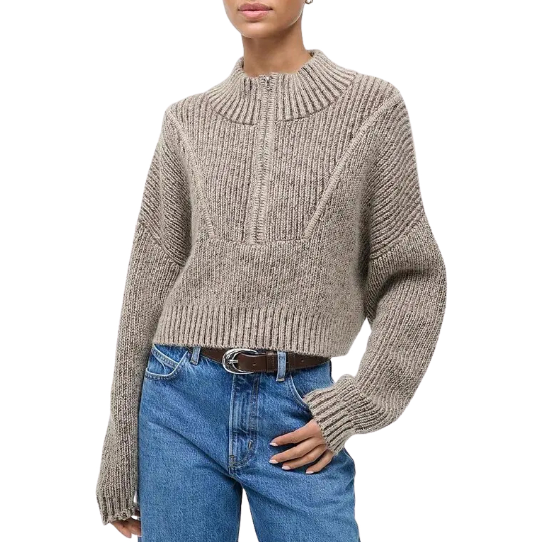 Cropped Hampton Sweater in Bisque