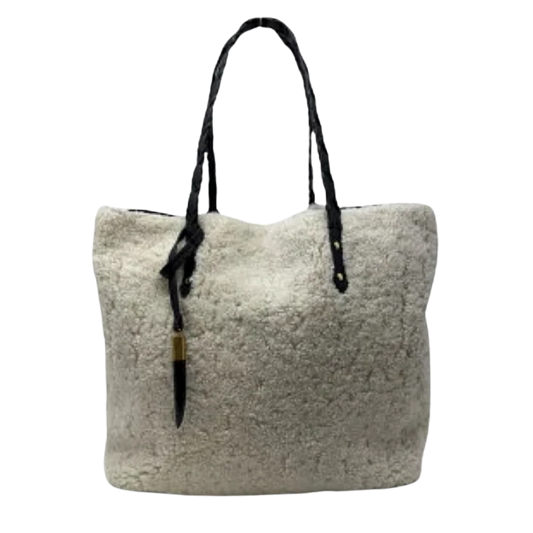 Luxe Shearling Tote in Natural