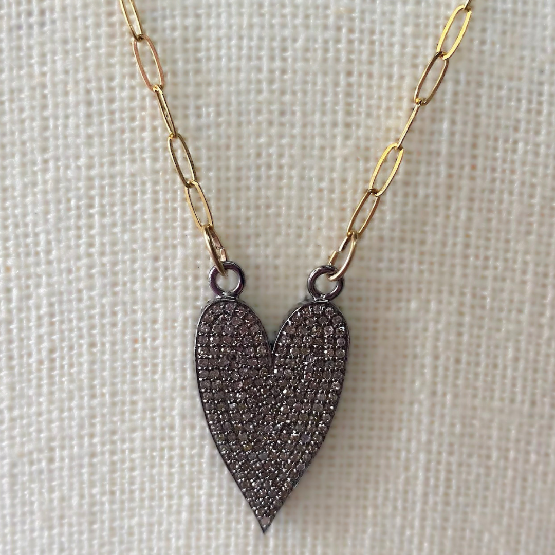 Diamond Heart Necklace Small in Gold