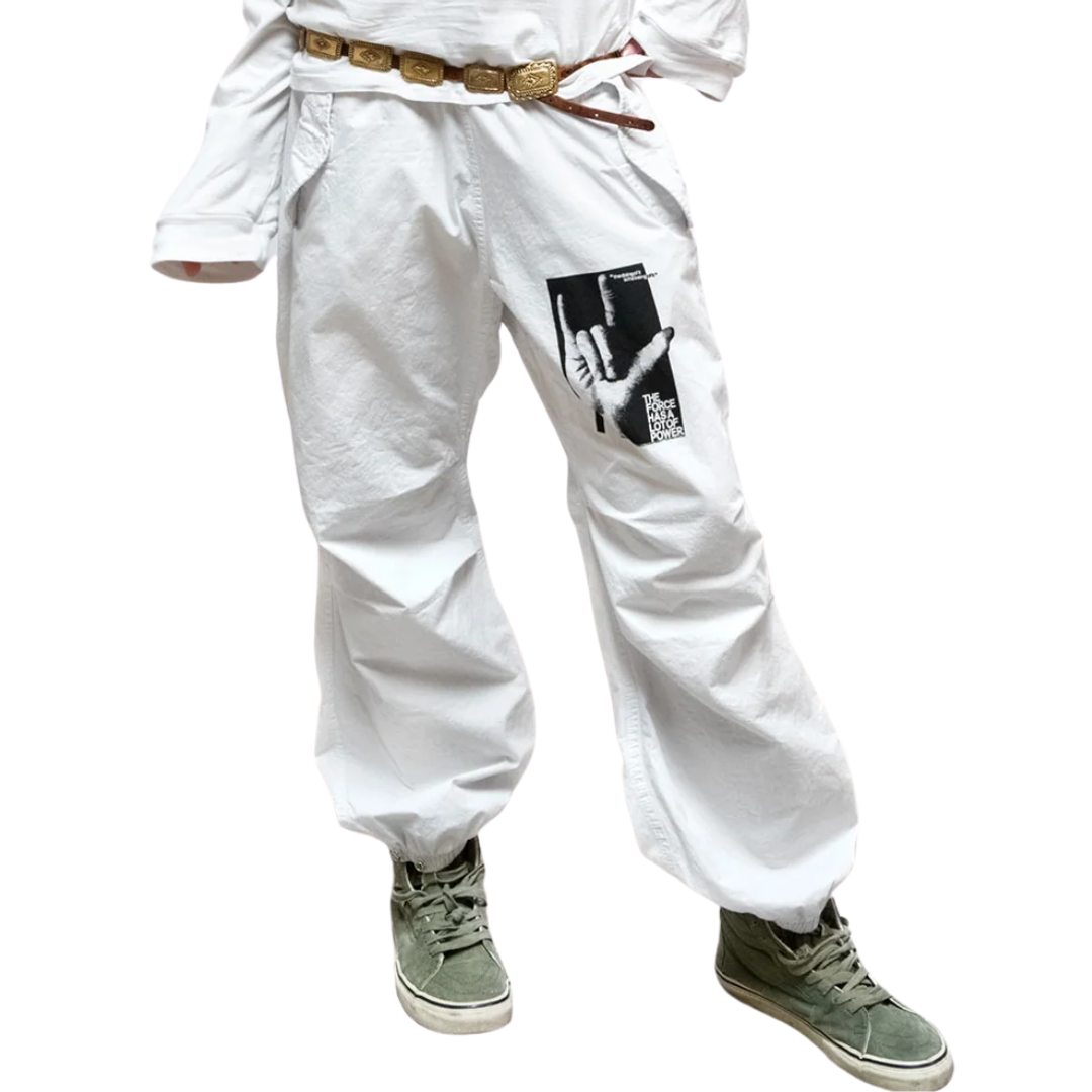 I Love You Flap/Snap Poplin/Airjump Pant in Laundry Whites