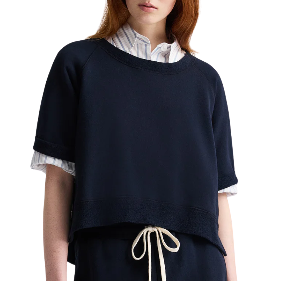 Slouchy Rolled Tee in Midnight