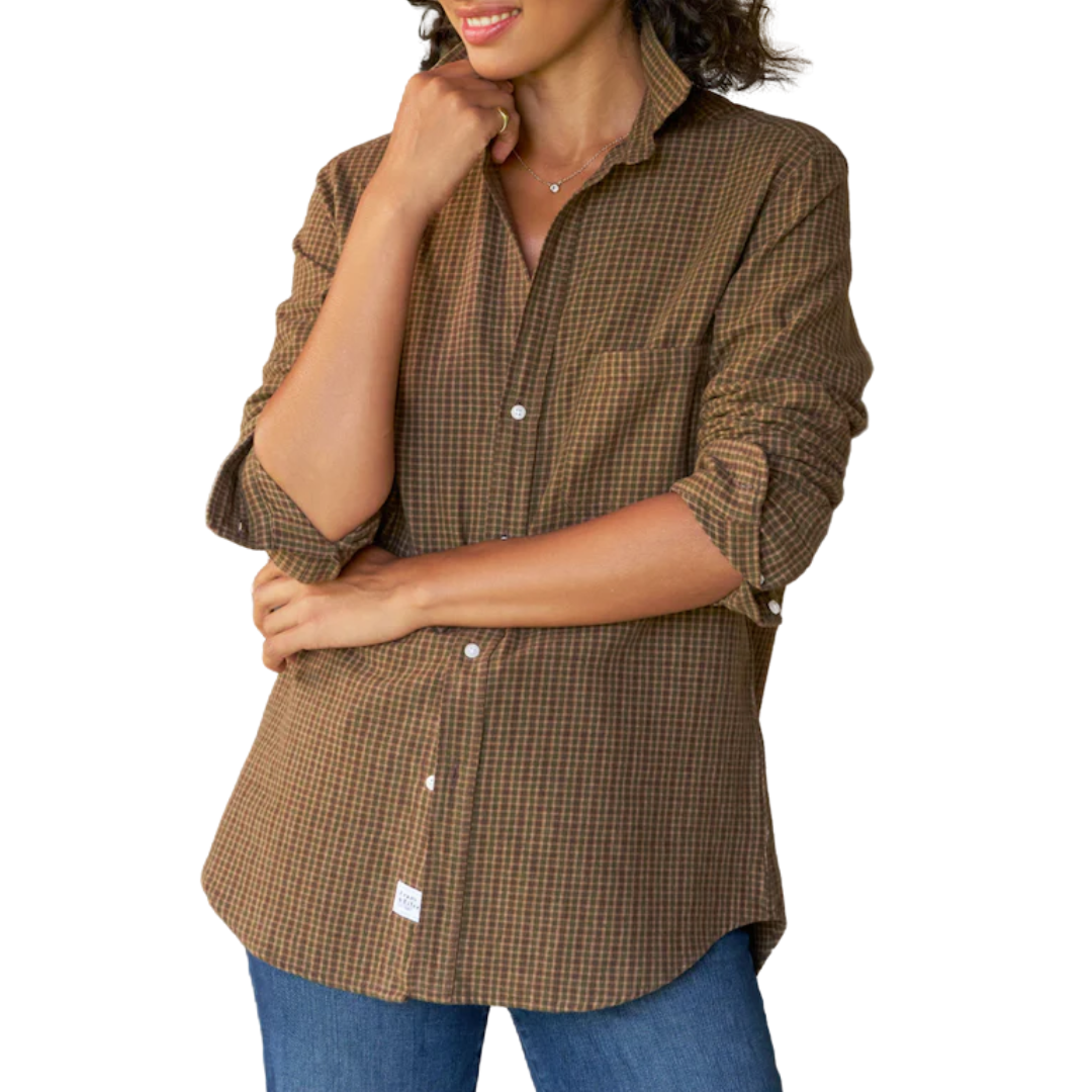 Eileen in Brown Pink Plaid Flannel