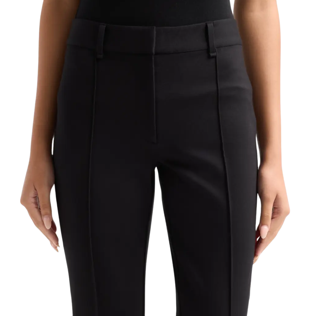 Sutton Ponte Mid Rise Cigarette Pants in Black