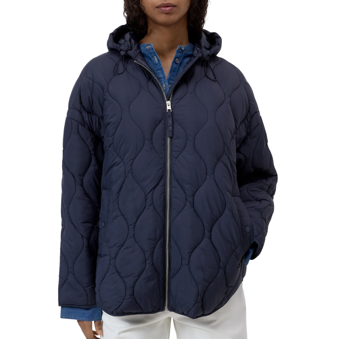 Quilted Jacket with Hood in Dark Night