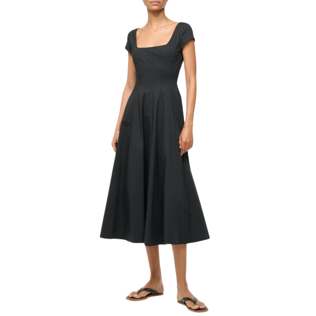 Short Sleeve Wells Dress in Black