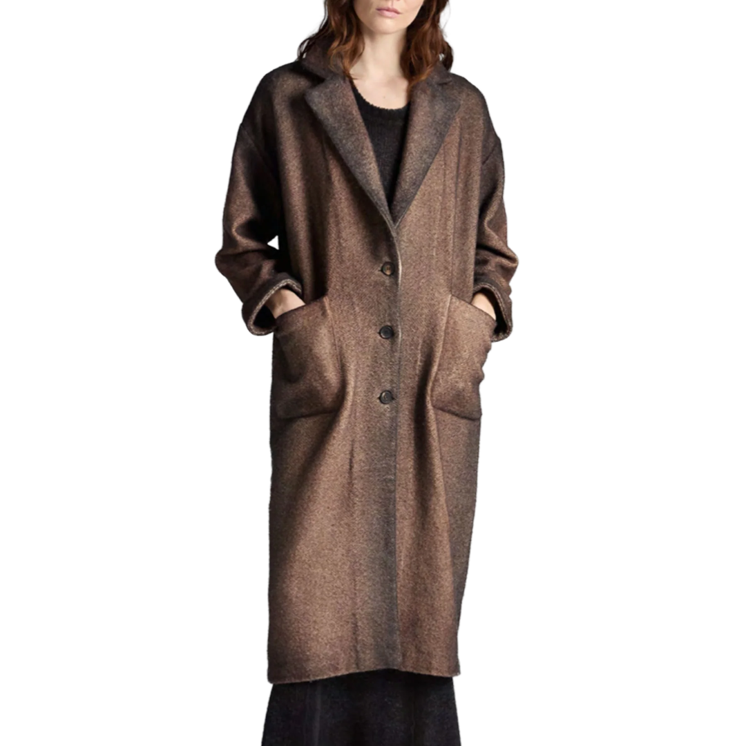 Herringbone Rever Coat in Moro