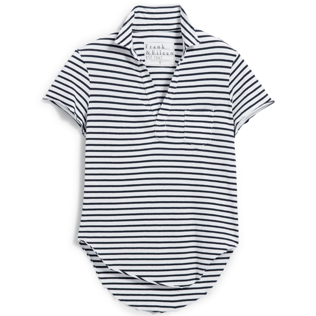 Charlotte Polo in Navy French Stripe