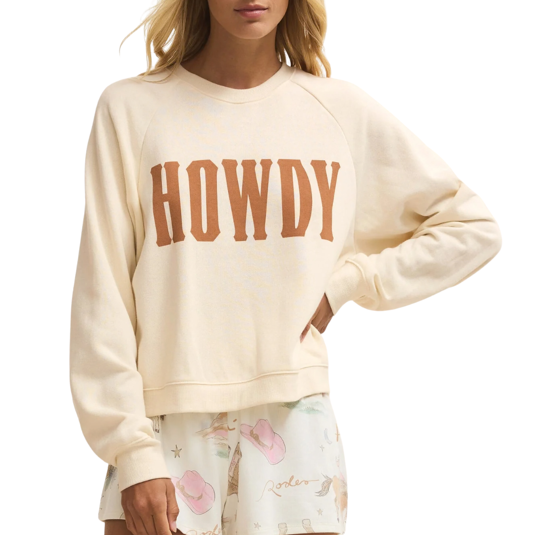 Howdy Sweatshirt in Vanilla Ice