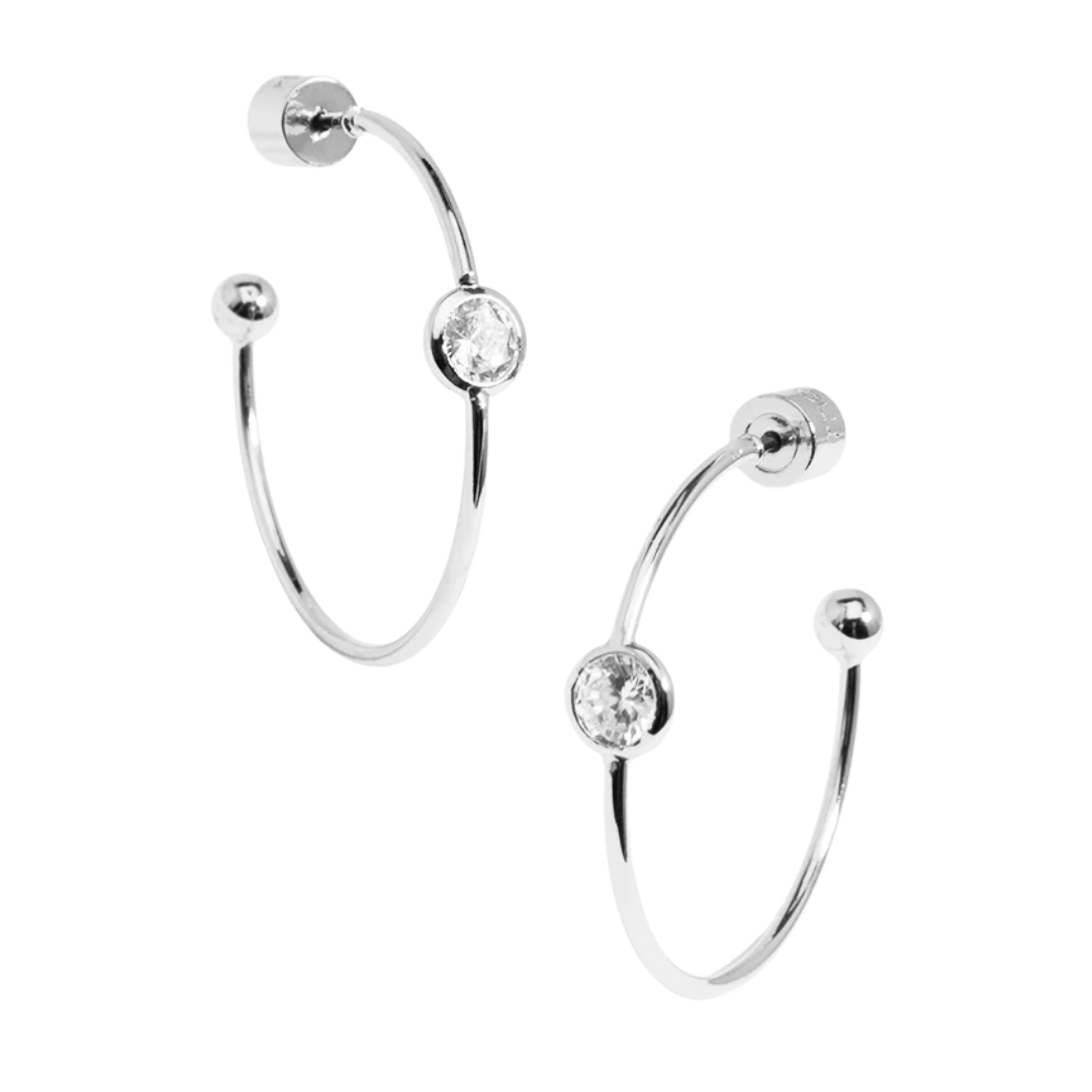 Single Crystal Hoop in Silver