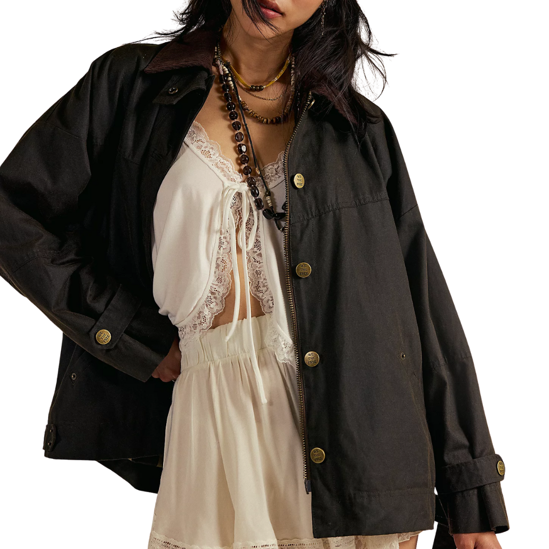 We The Free Cori Waxed Jacket in Olive