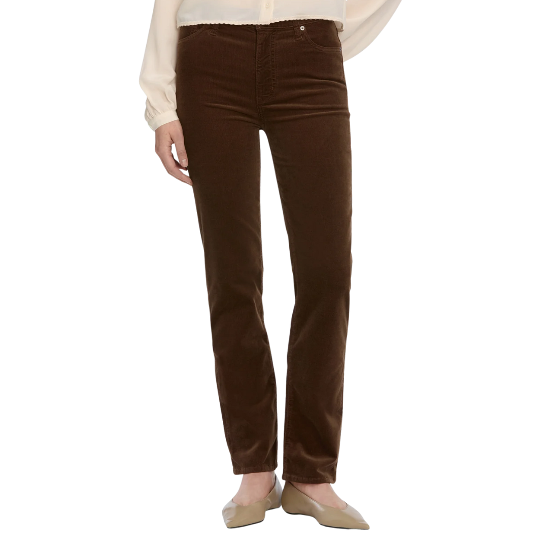 Le Sleek Straight Corduroy in Bitter Chocolate