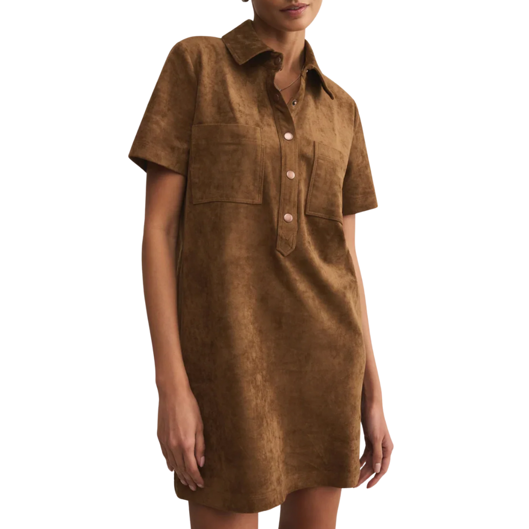 Sydney Suede Mini Dress in Coconut