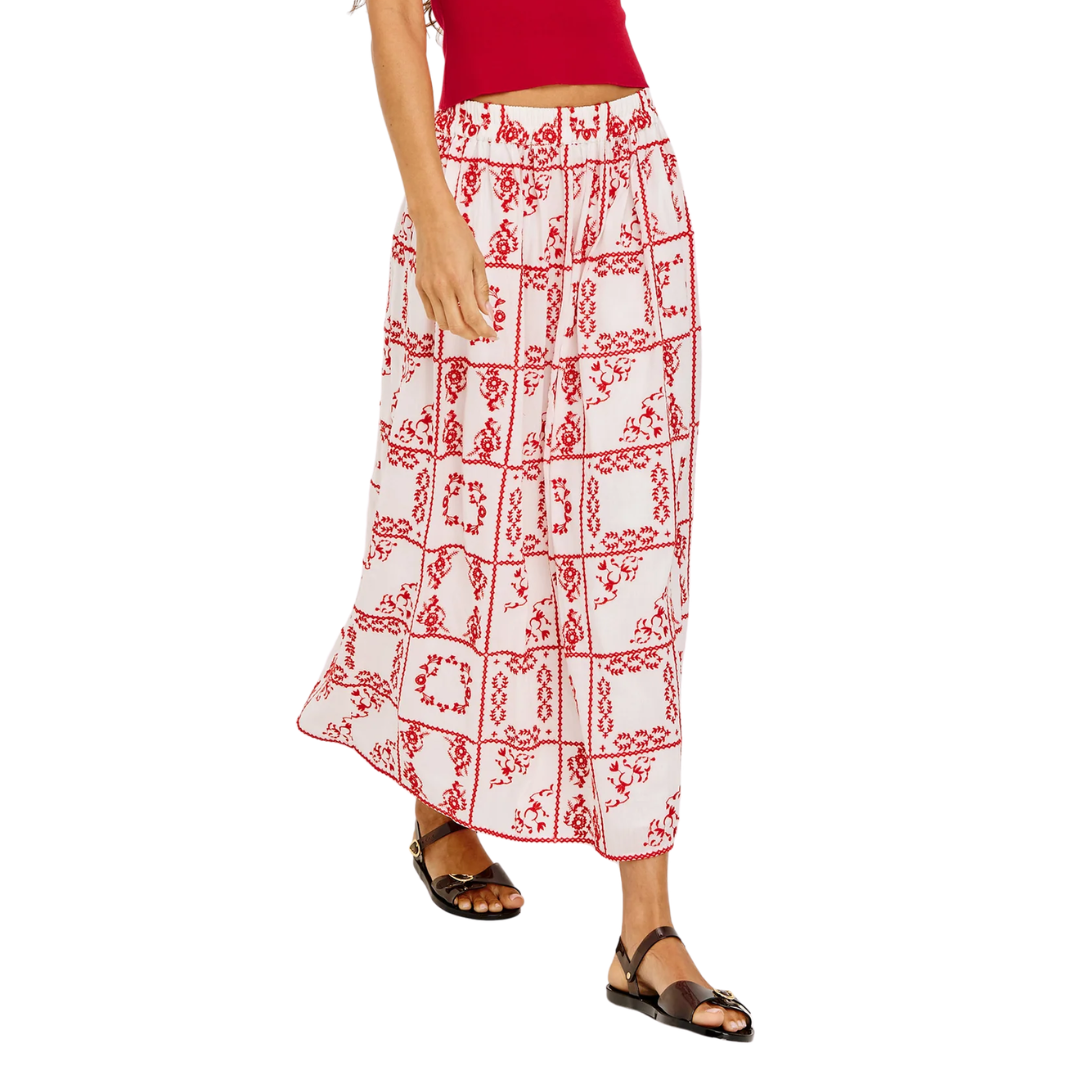 Dax Skirt in Ivory Red Handkerchief