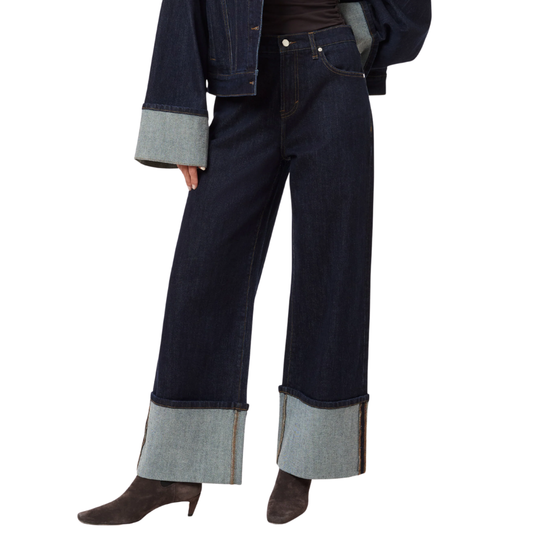 Camryn Cuffed Straight Crop Jean in Rinse