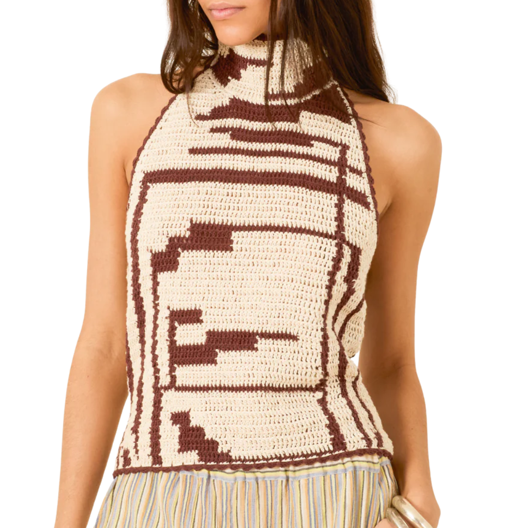 Knox Auburn Driftmap Top in Off-White