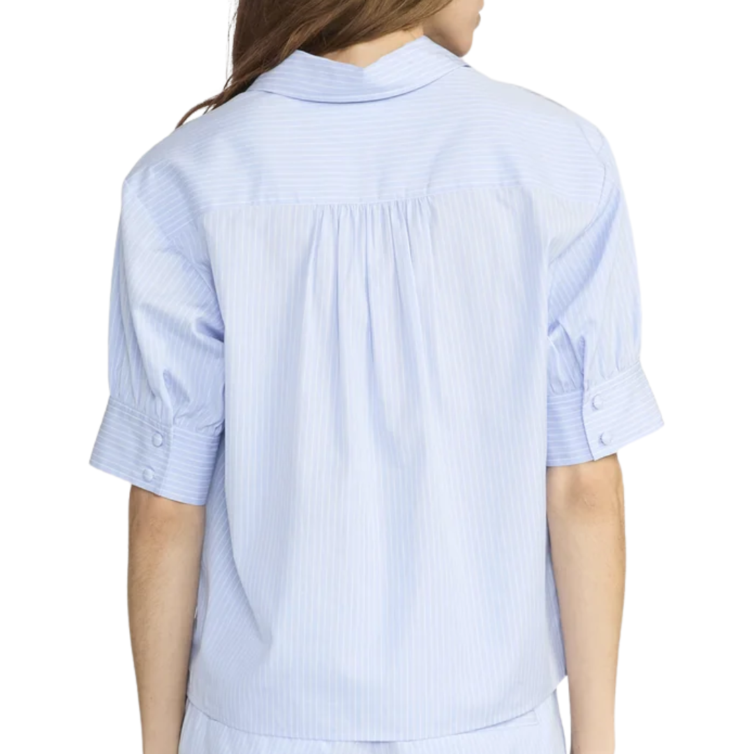 The V-Neck Popover Top in Venice Blue Multi